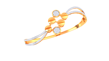 Hexa Bloom Yellow Gold Bracelet - 0.88 Ct Dazzling Diamonds