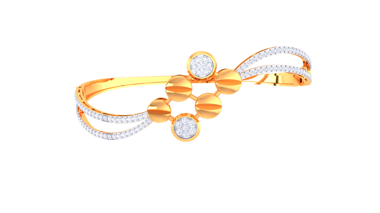 Hexa Bloom Yellow Gold Bracelet - 0.88 Ct Dazzling Diamonds