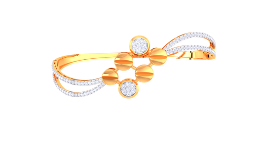 Hexa Bloom Yellow Gold Bracelet - 0.88 Ct Dazzling Diamonds