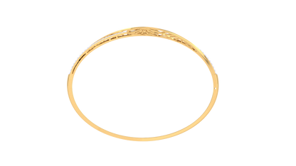 Lattice Leaf Gold Bracelet - 1.04 Ct Dazzling Diamonds In Twin Rows