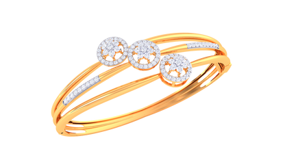 TrioBloom Layered Radiant Gold Bracelet - 0.91 Ct Sparking Diamonds