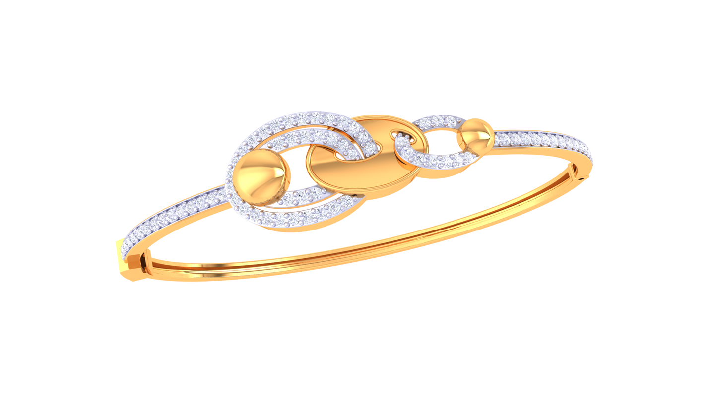 Interlace Elegance Gold Bracelet - 0.80 ct Dazzling Diamonds