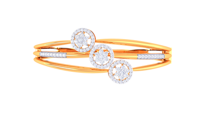 TrioBloom Layered Radiant Gold Bracelet - 0.91 Ct Sparking Diamonds