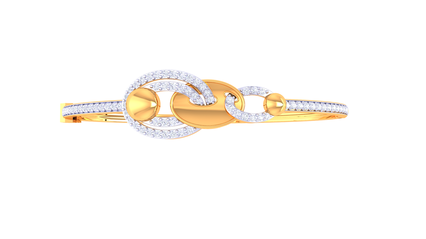 Interlace Elegance Gold Bracelet - 0.80 ct Dazzling Diamonds