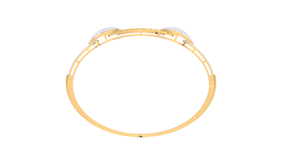 Twist Bloom Gold Bracelet - 1.16 Ct Diamonds Leaf Accents