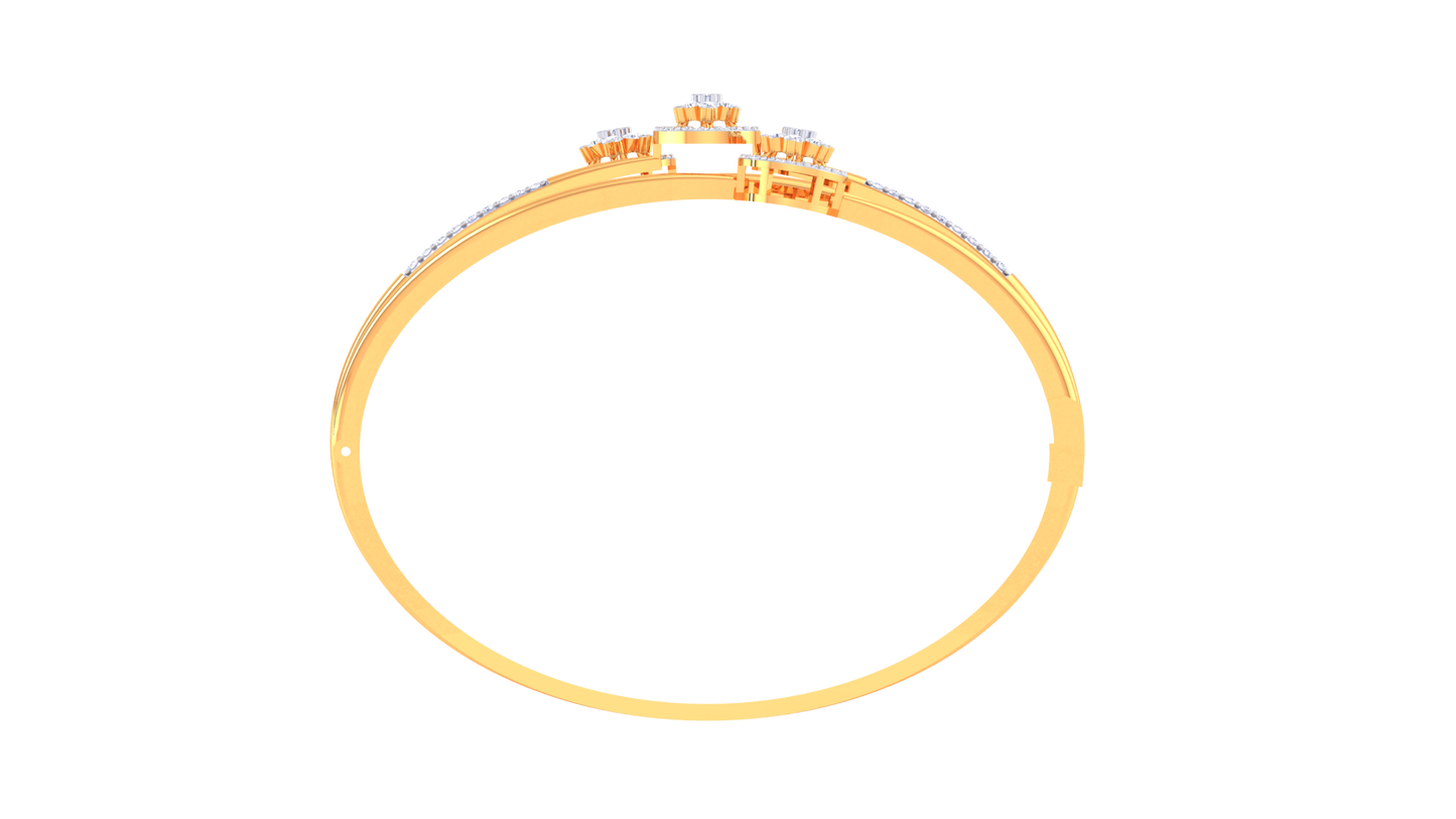 TrioBloom Layered Radiant Gold Bracelet - 0.91 Ct Sparking Diamonds