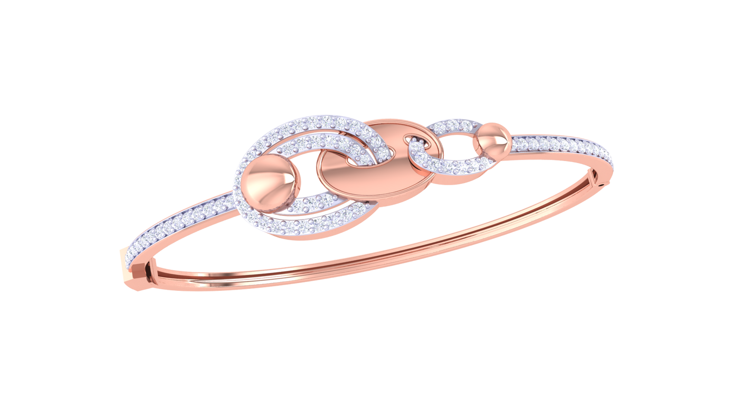 Interlace Elegance Gold Bracelet - 0.80 ct Dazzling Diamonds