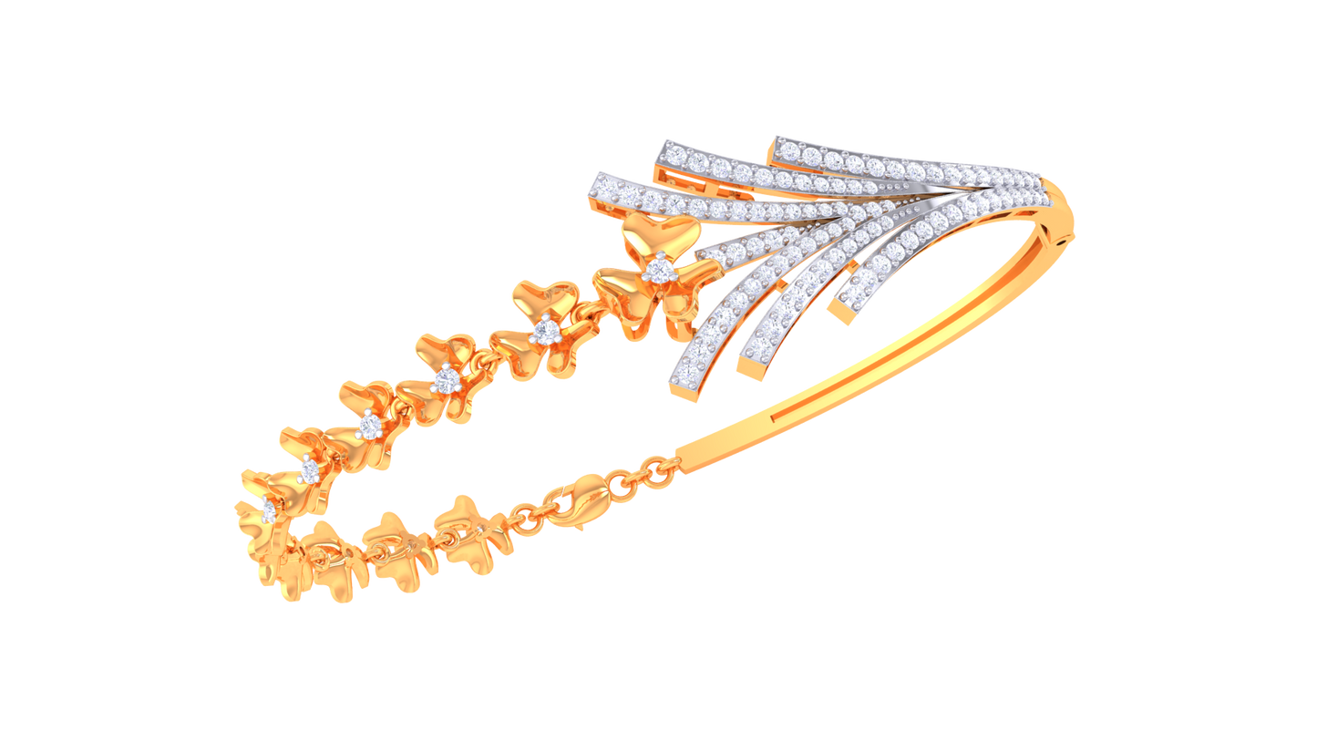 Floral Radiance Bracelet In Dual-Tone Gold – 0.76 Ct Brilliant Cut Diamonds