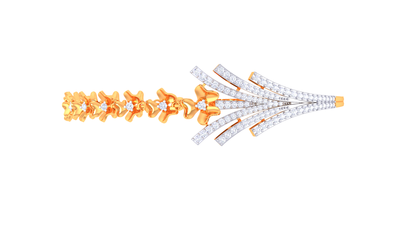 Floral Radiance Bracelet In Dual-Tone Gold – 0.76 Ct Brilliant Cut Diamonds