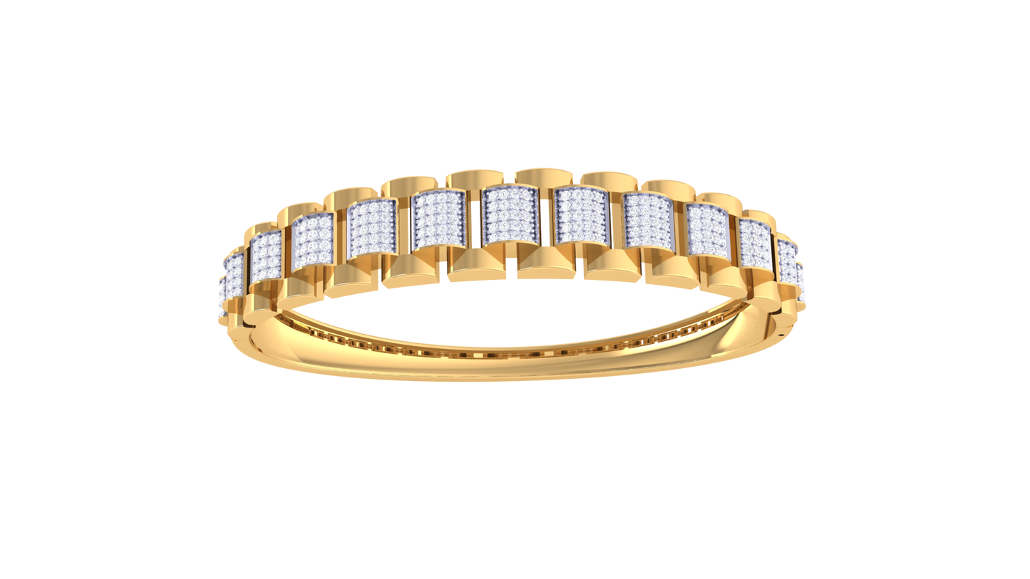Gridline Gold Bracelet - 1.14 Ct Diamond Panels