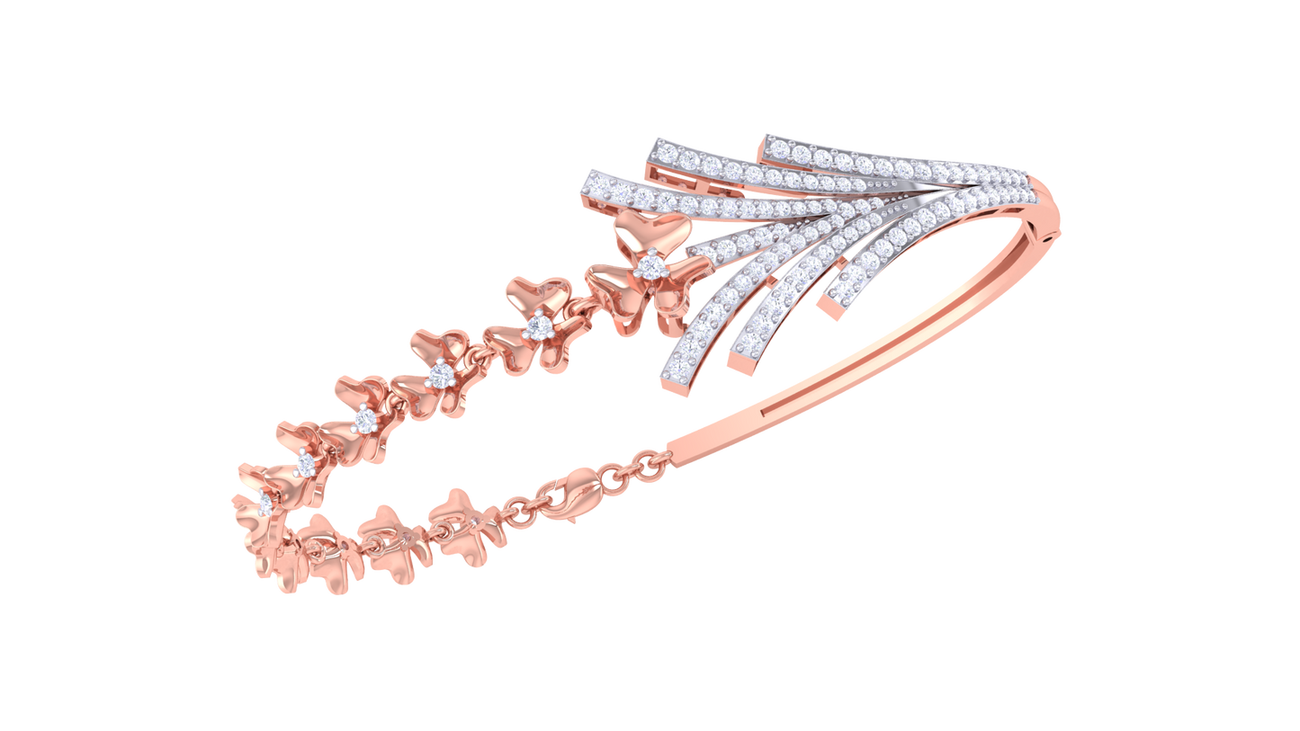 Floral Radiance Bracelet In Dual-Tone Gold – 0.76 Ct Brilliant Cut Diamonds