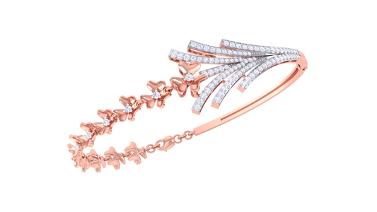 Floral Radiance Bracelet In Dual-Tone Gold – 0.76 Ct Brilliant Cut Diamonds