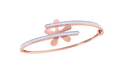 Twin Bloom Gold Bracelet - 0.73 Ct Diamond Embellishments