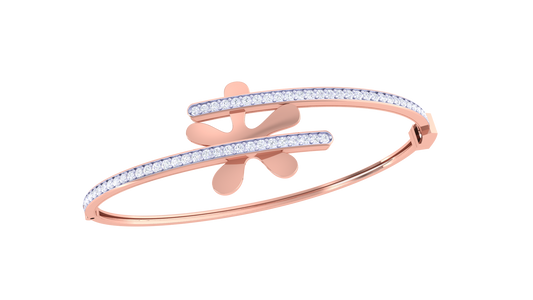 Twin Bloom Gold Bracelet - 0.73 Ct Diamond Embellishments