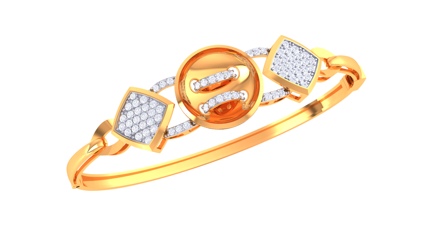 Symphony Circle Gold Bracelet - 0.56 Ct Dazzling Diamonds