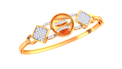 Symphony Circle Gold Bracelet - 0.56 Ct Dazzling Diamonds