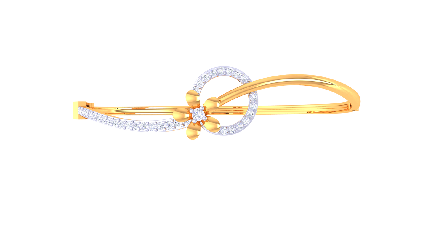 Floral Embrace Rose Gold Bracelet - 0.50 Ct Sparking Diamond