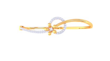 Floral Embrace Rose Gold Bracelet - 0.50 Ct Sparking Diamond