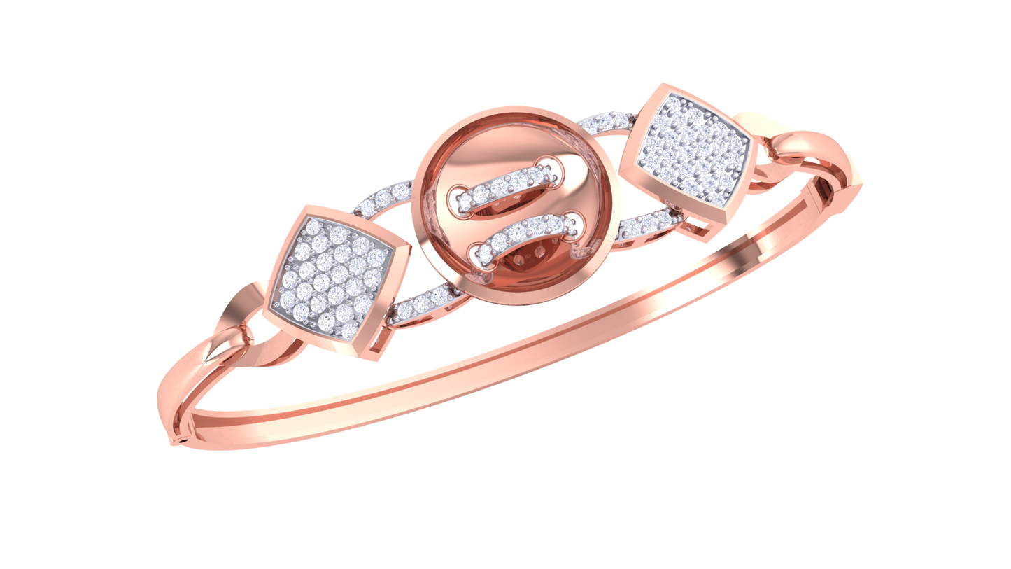 Symphony Circle Gold Bracelet - 0.56 Ct Dazzling Diamonds