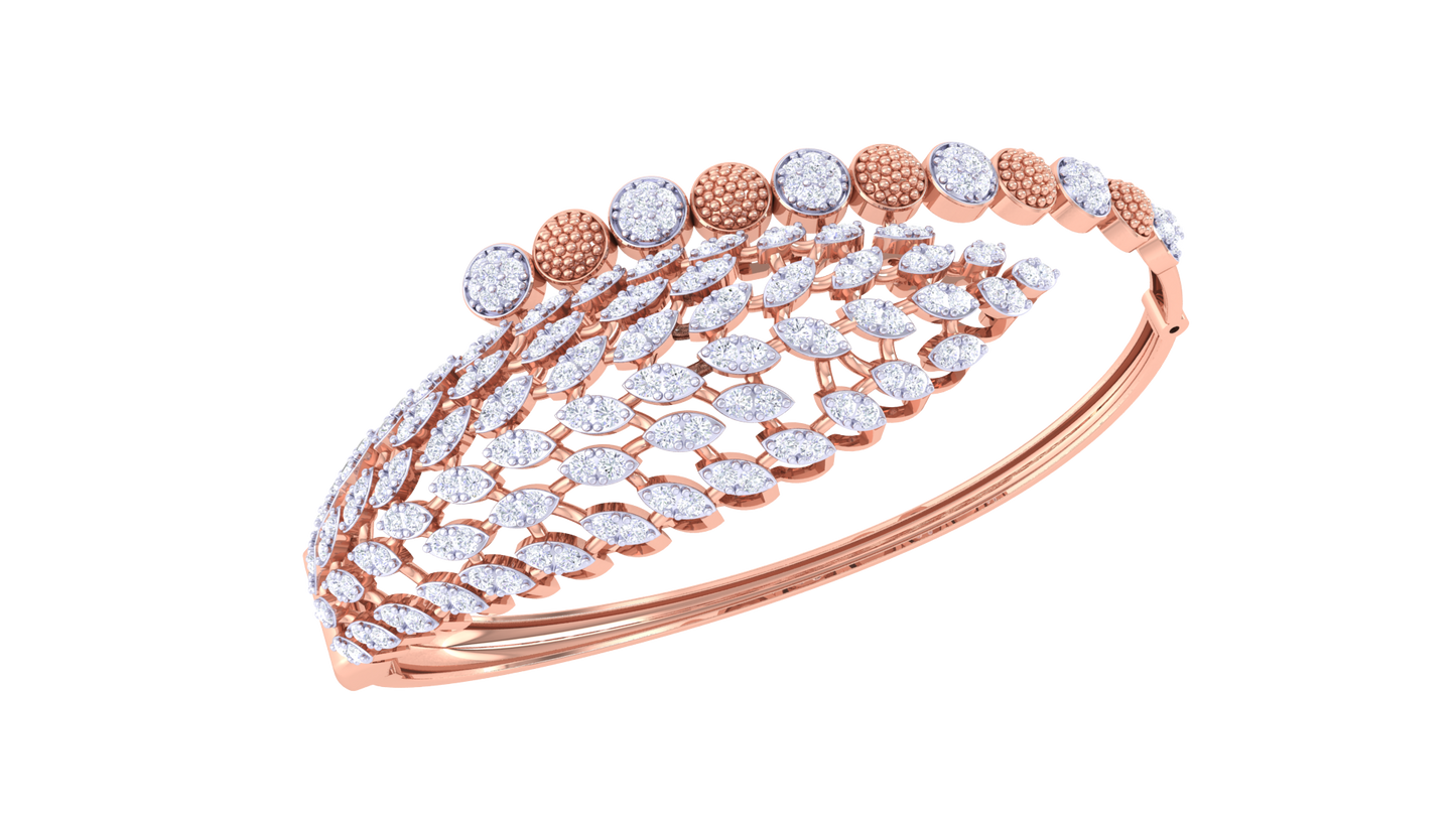 Intricate Leaf Diamond Bracelet In Gold -2.03 Ct