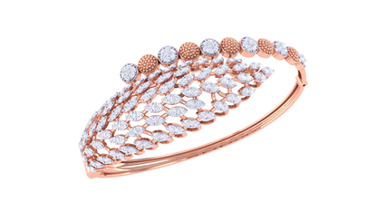 Intricate Leaf Diamond Bracelet In Gold -2.03 Ct