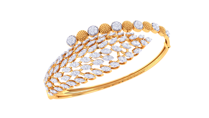 Intricate Leaf Diamond Bracelet In Gold -2.03 Ct