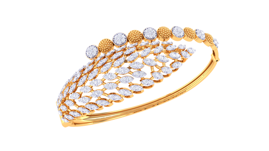 Intricate Leaf Diamond Bracelet In Gold -2.03 Ct