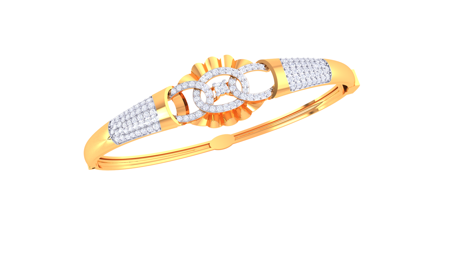 Interlace Bloom Gold Bracelet - 0.79 Ct Diamond Embellishments