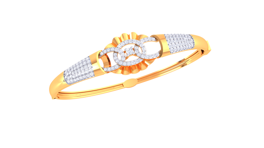 Interlace Bloom Gold Bracelet - 0.79 Ct Diamond Embellishments