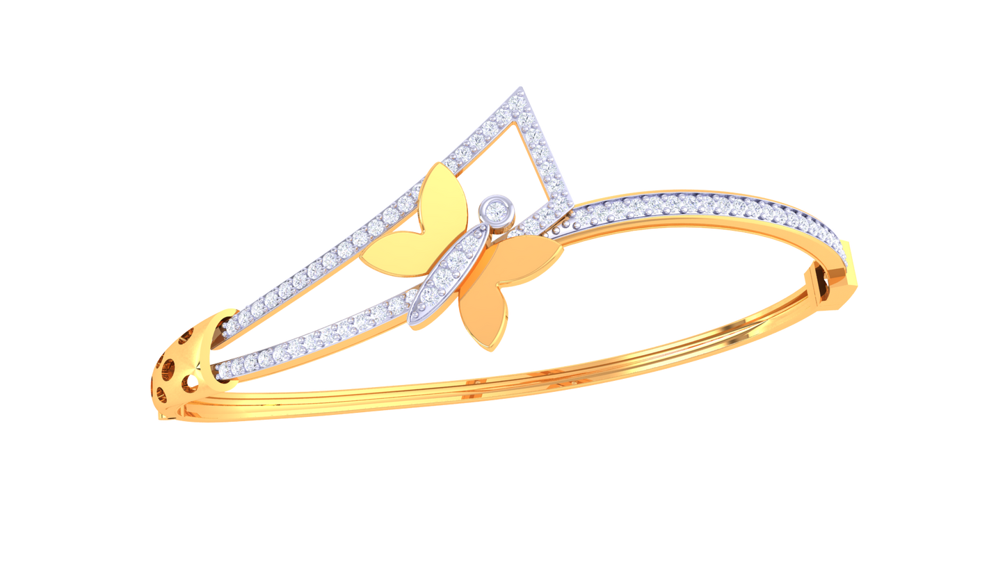 Butterfly Radiance Gold Bracelet - 0.64 Ct Dazzling Diamond
