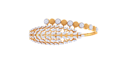 Intricate Leaf Diamond Bracelet In Gold -2.03 Ct