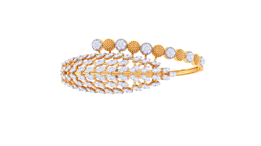 Intricate Leaf Diamond Bracelet In Gold -2.03 Ct