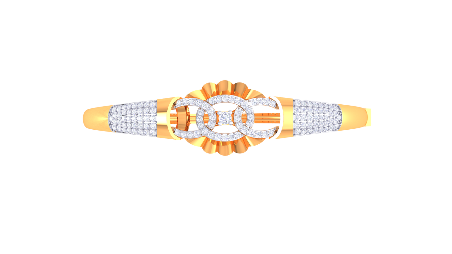 Interlace Bloom Gold Bracelet - 0.79 Ct Diamond Embellishments