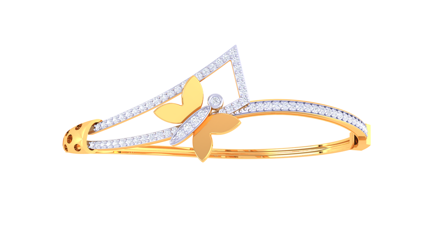 Butterfly Radiance Gold Bracelet - 0.64 Ct Dazzling Diamond