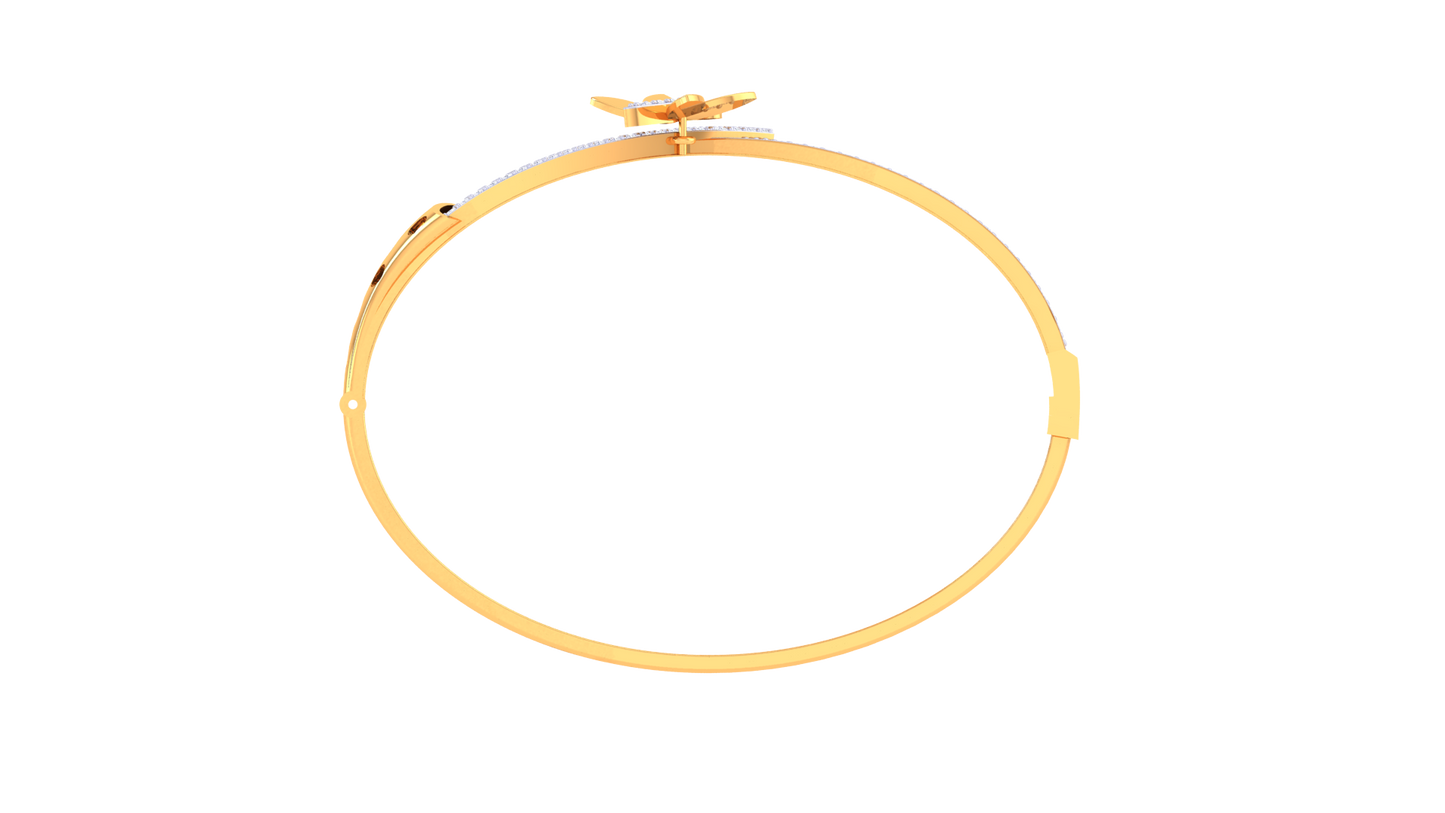 Butterfly Radiance Gold Bracelet - 0.64 Ct Dazzling Diamond