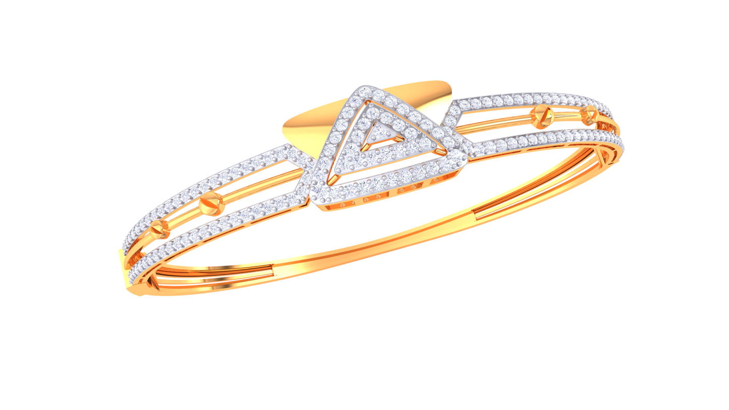 Triad Radiance Bracelet In Gold - 0.99 Ct Brilliant Cut Diamonds