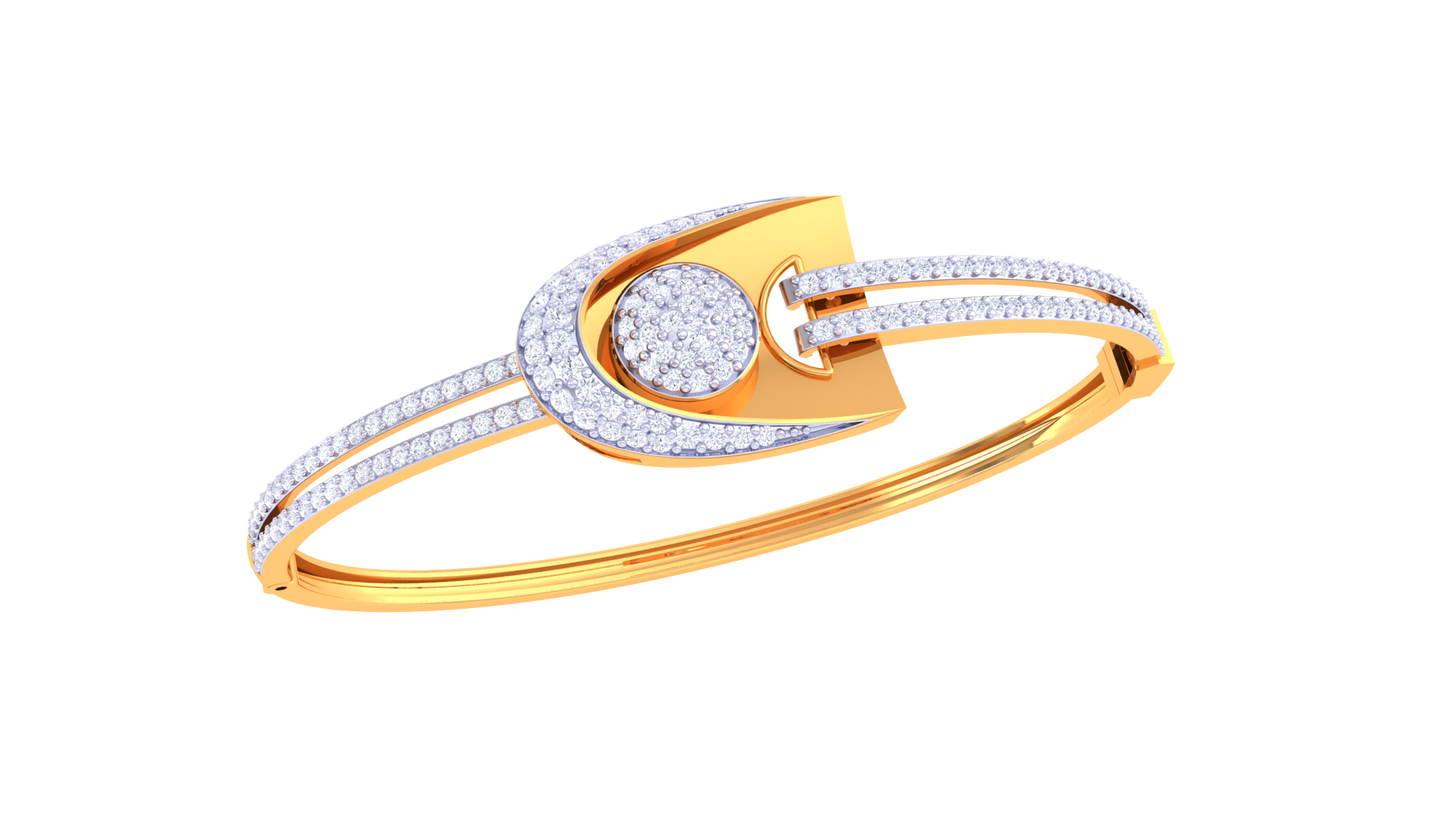 Celestial Embrace Gold Bracelet - 1.61 Ct Dazzling Diamonds