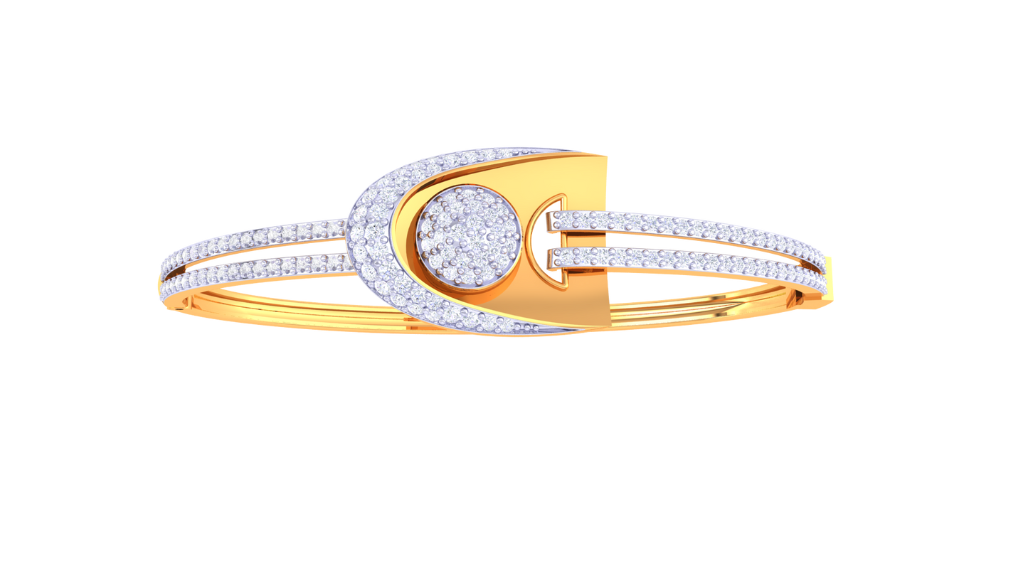 Celestial Embrace Gold Bracelet - 1.61 Ct Dazzling Diamonds