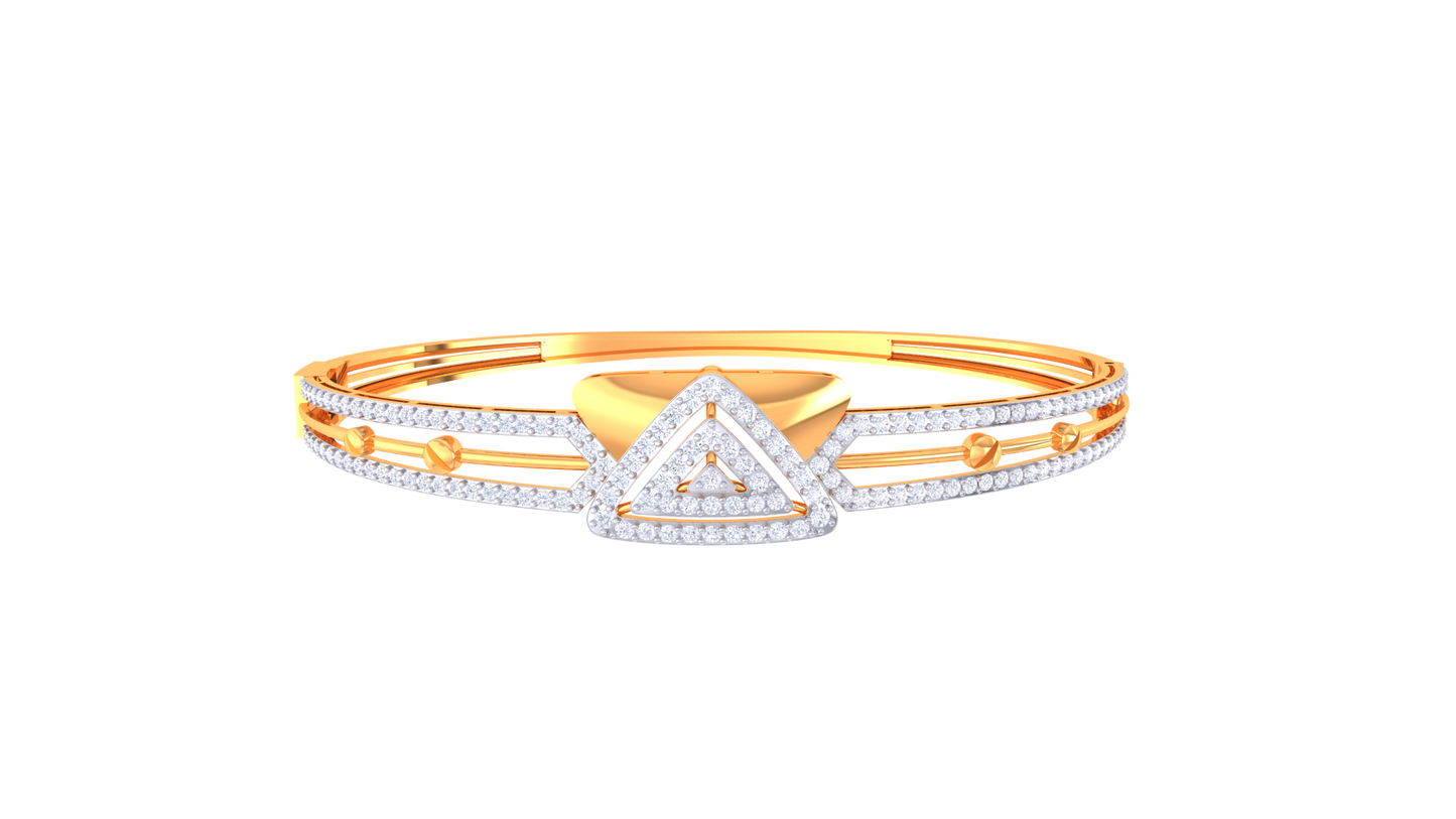 Triad Radiance Bracelet In Gold - 0.99 Ct Brilliant Cut Diamonds