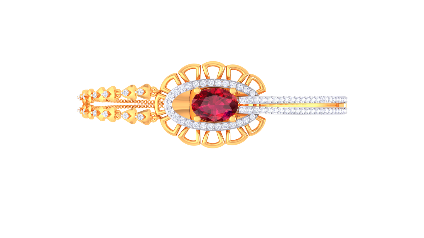 Regal Ember & Ruby Bracelet In Gold - 0.68 Ct Diamonds