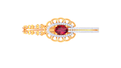 Regal Ember & Ruby Bracelet In Gold - 0.68 Ct Diamonds