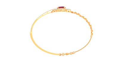 Regal Ember & Ruby Bracelet In Gold - 0.68 Ct Diamonds