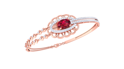 Regal Ember & Ruby Bracelet In Gold - 0.68 Ct Diamonds
