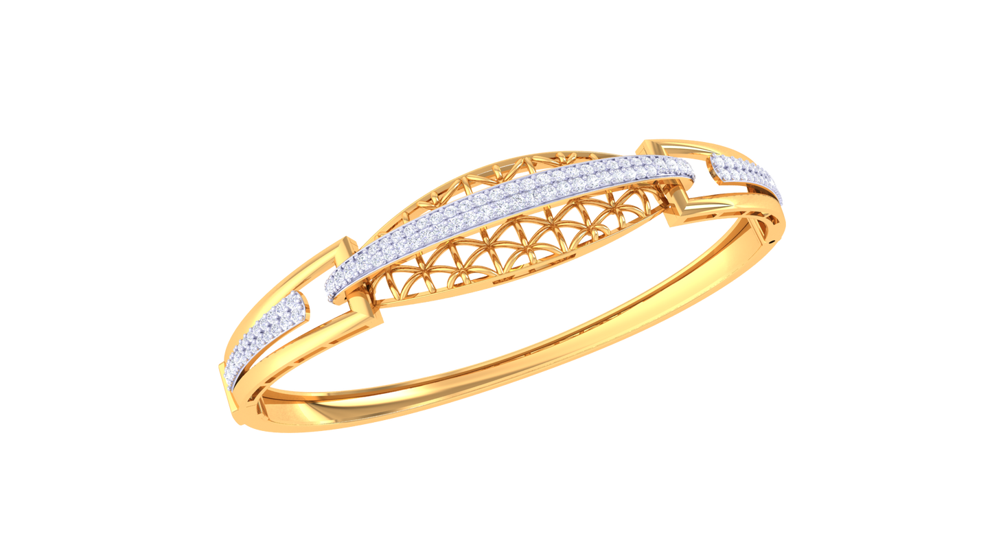 Radiant Grace Bangle - 0.76 Ct Gold Diamond Bracelet