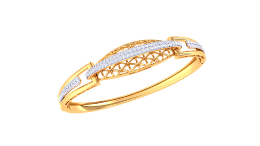Radiant Grace Bangle - 0.76 Ct Gold Diamond Bracelet