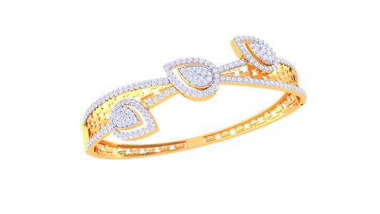Teardrop Cascade Gold Bracelet – 1.67 Ct Brilliant Cut Diamonds
