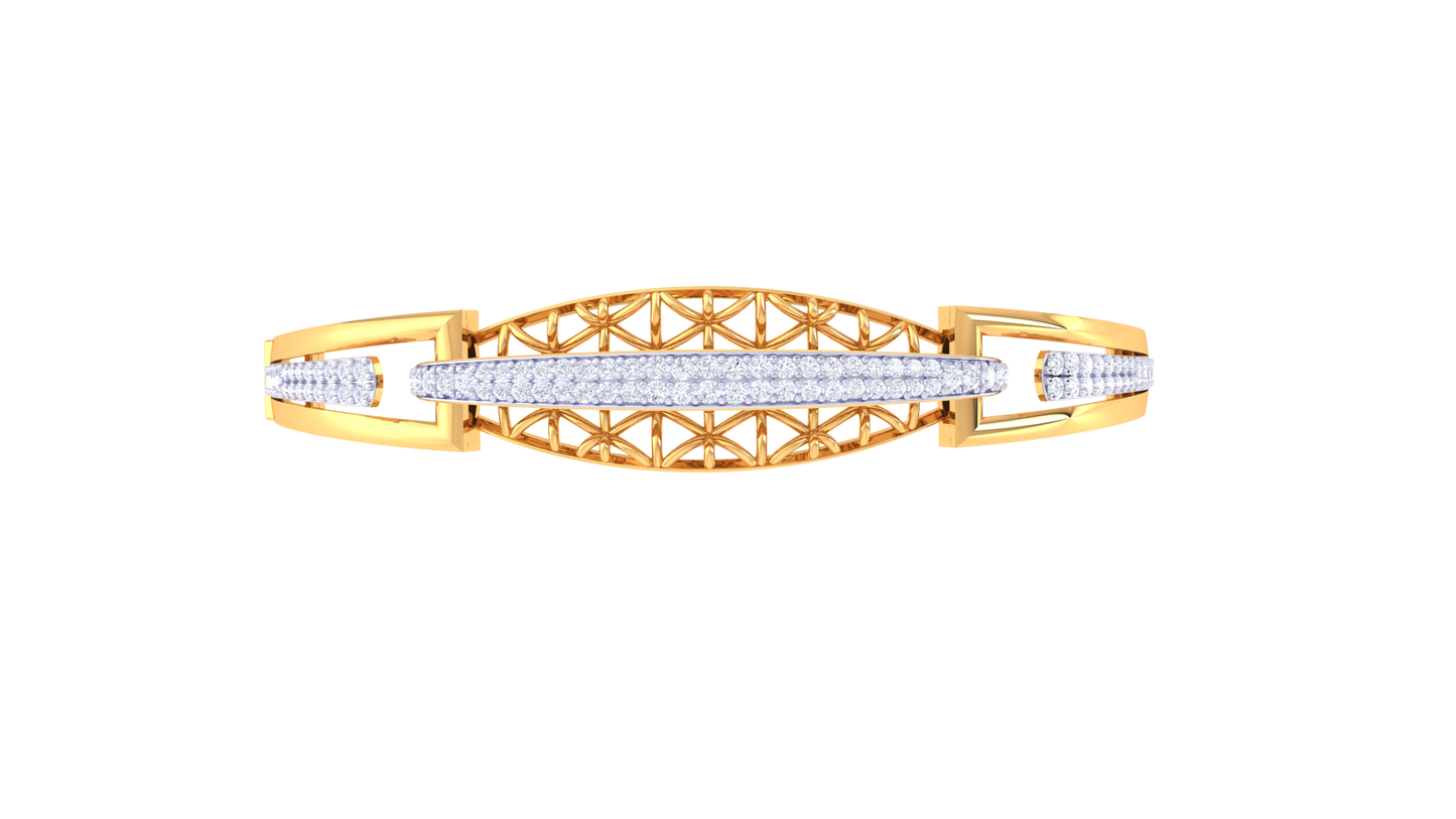 Radiant Grace Bangle - 0.76 Ct Gold Diamond Bracelet