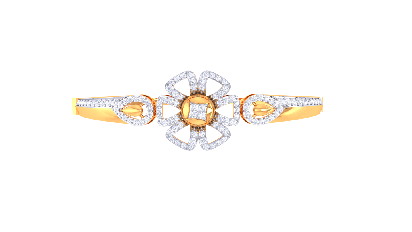 Blossom Radiance Gold Bracelet - 1.08 Ct Dazzling Diamonds