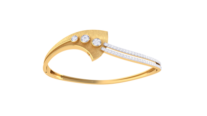 Brushed Finish and Triple Accent Design Bracelet In Gold - 0.59 Ct Stylish Diamonds