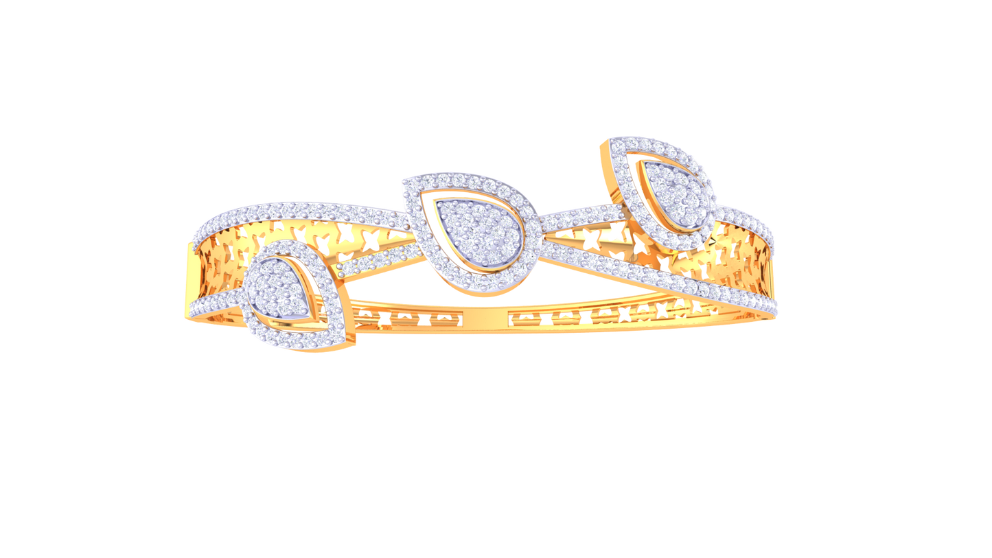 Teardrop Cascade Gold Bracelet – 1.67 Ct Brilliant Cut Diamonds